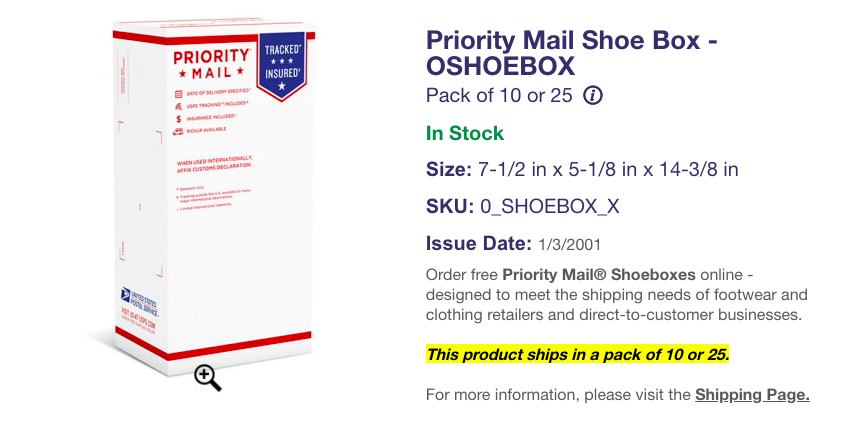 usps priority shoe box