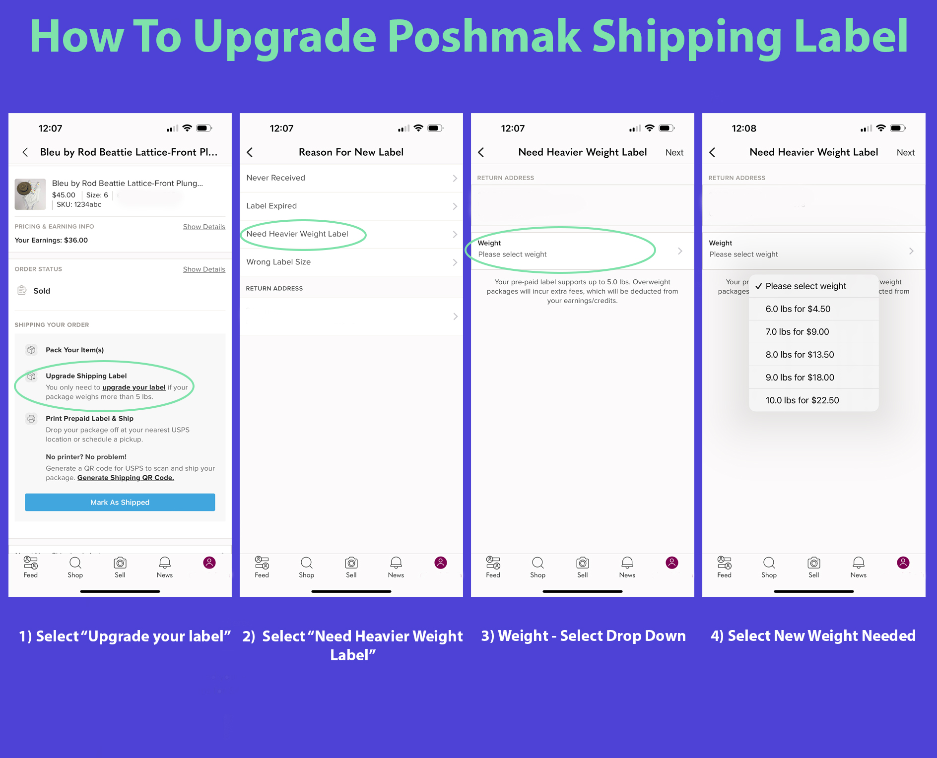 how to upgrade poshmark shipping label