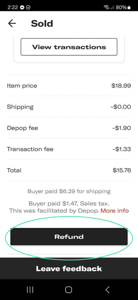 how to cancel depop order