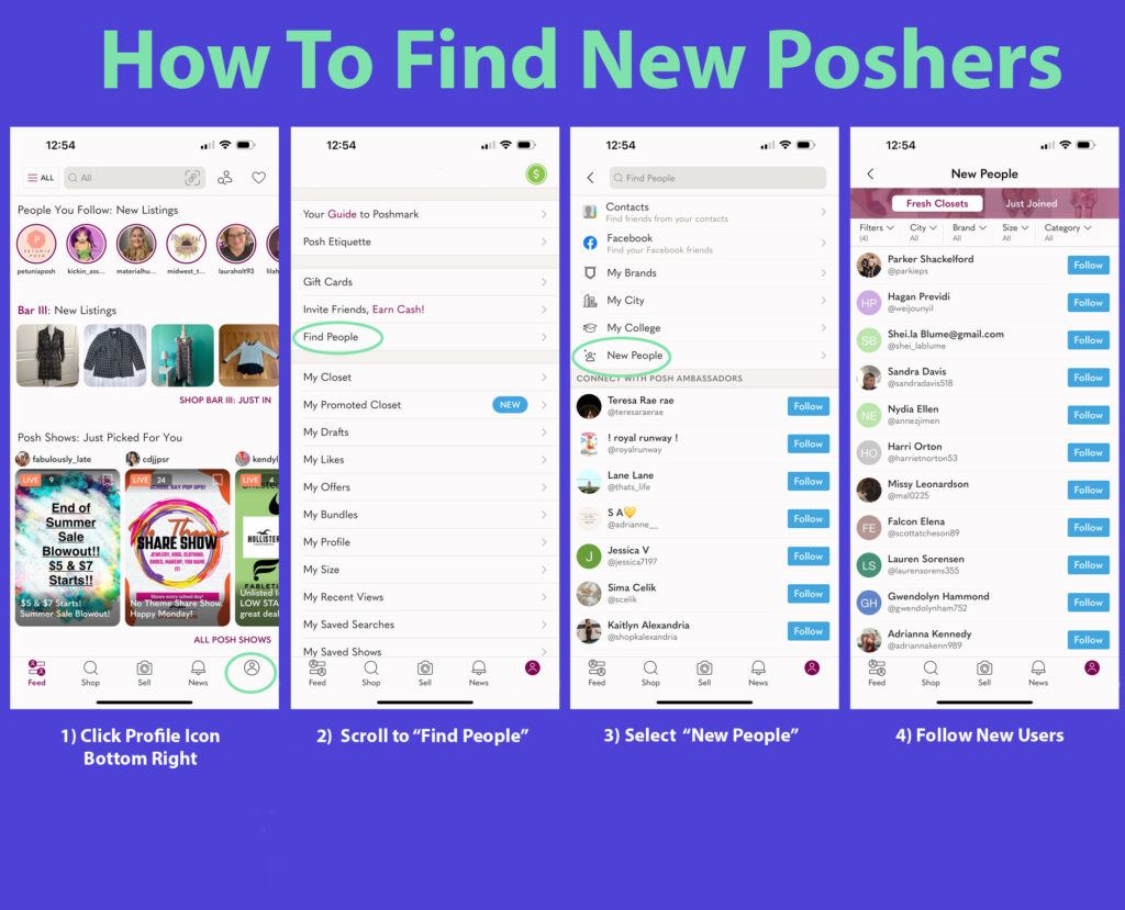 how to find new poshers on poshmark