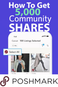 how to get 5000 community shares poshmark